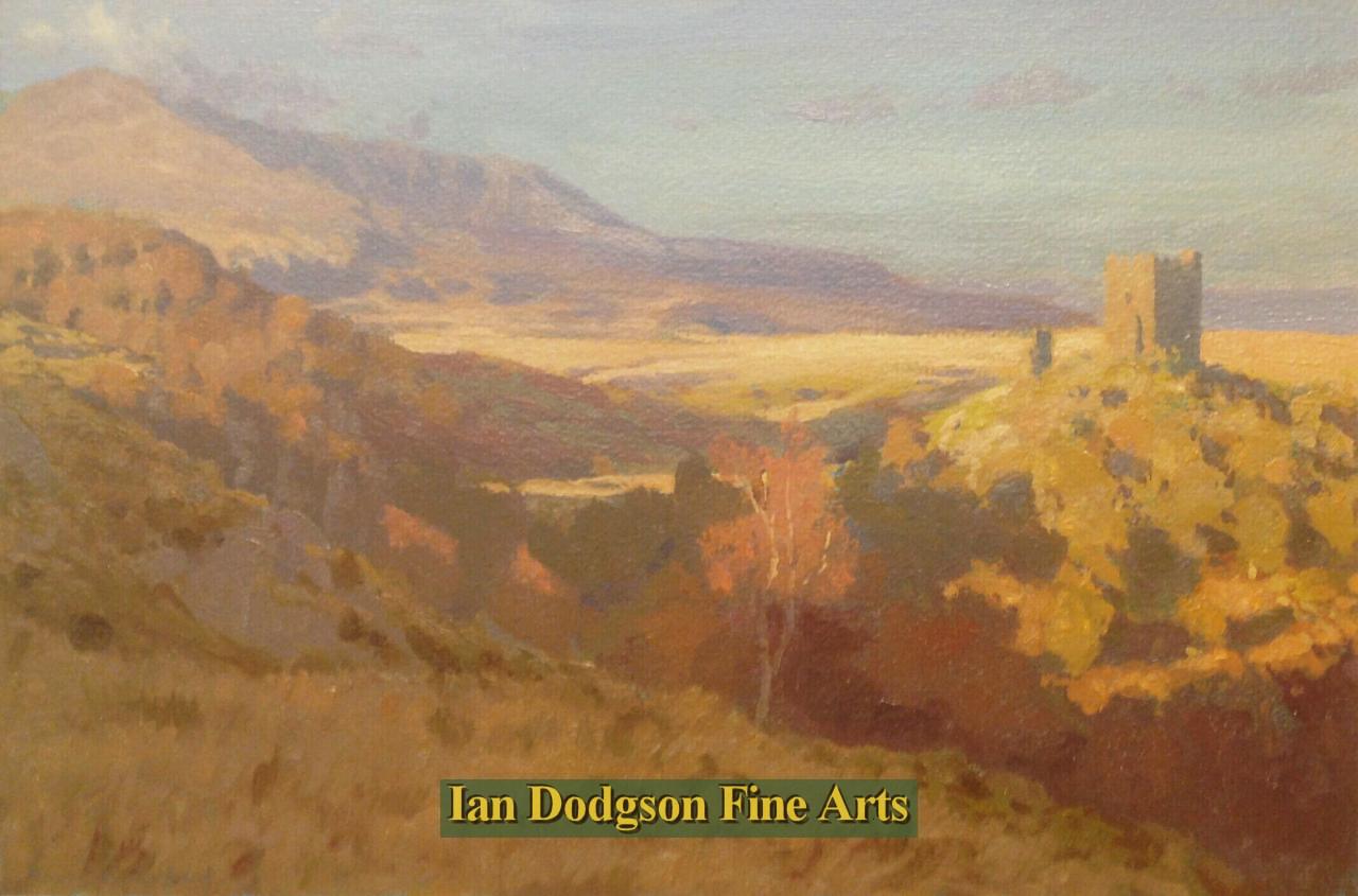 David Woodford - Dolwyddelan Castle, North Wales Oil on board (1988)