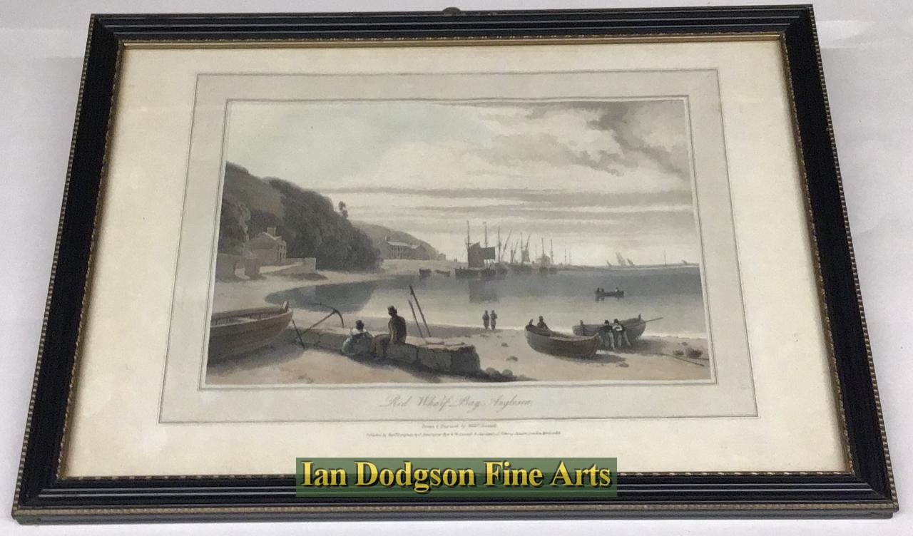 William Daniell - Red Wharf Bay, Anglesea Aquatint (c1815)